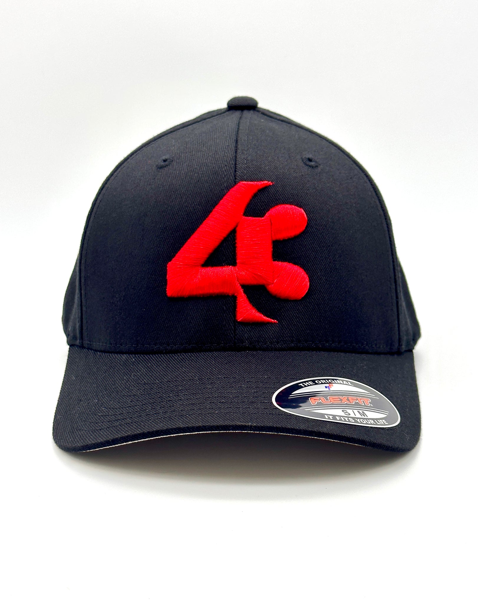 43 Black with red emblem Fitted FortyThree™ USA – Flexfit®