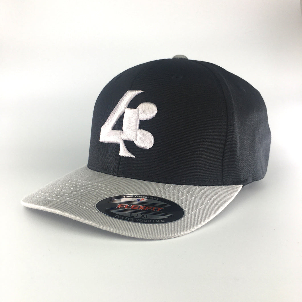 43 Black and Silver FlexFit® FortyThree™ USA cap – Fitted